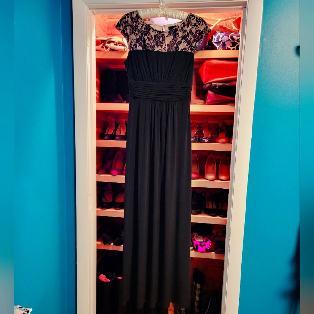 Gorgeous Black Dress with Lace Accent